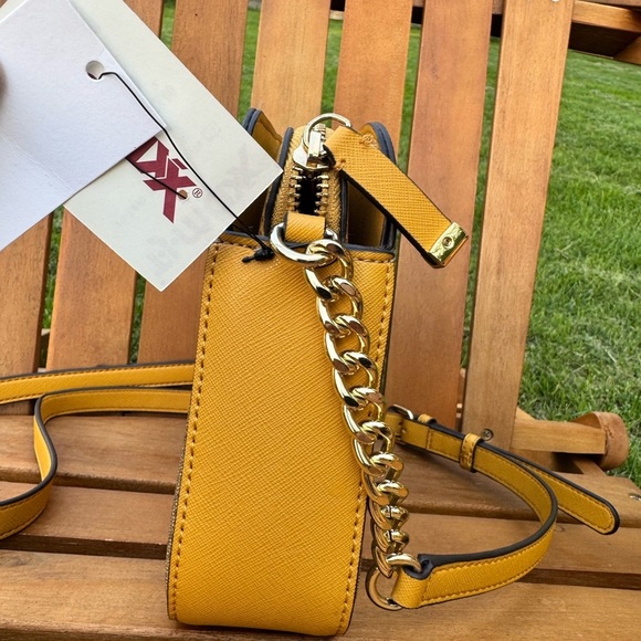 Calvin Klein Mustard Yellow Crossbody Bag with CK Monogram - NWT H8AE7WB - Picture 4 of 12